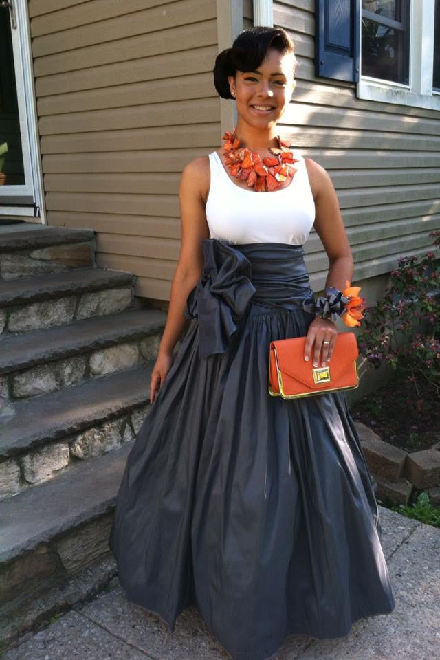 Long Gathered Skirt,