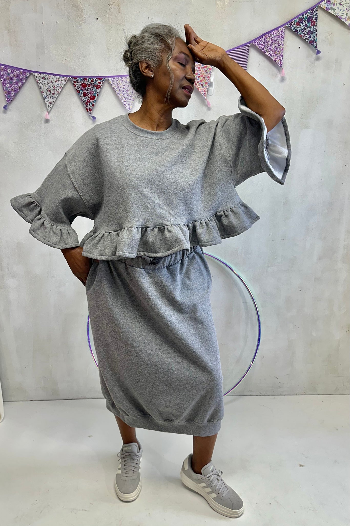 Ruffled Croptini Sweat Top
