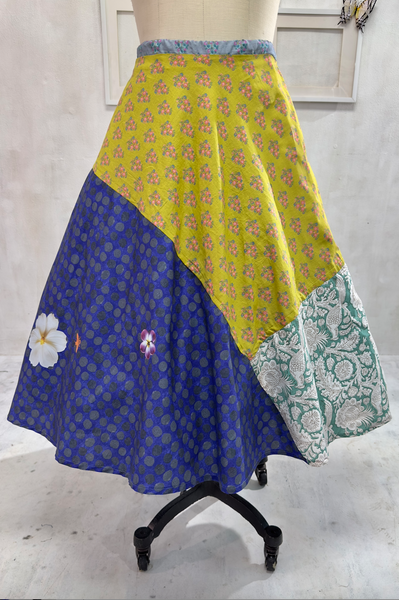 Random Acts Of Fabrics Skirt (Blue with Ohm Lola)
