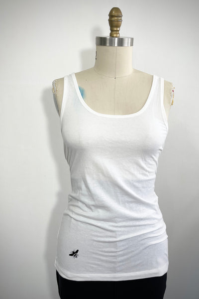 Our Favorite White Tank (Black Bee)